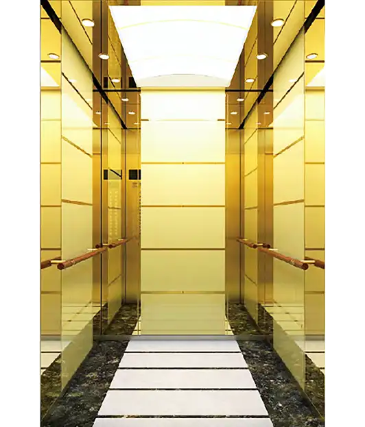 Titanium Mirror Framed Passenger Elevator.