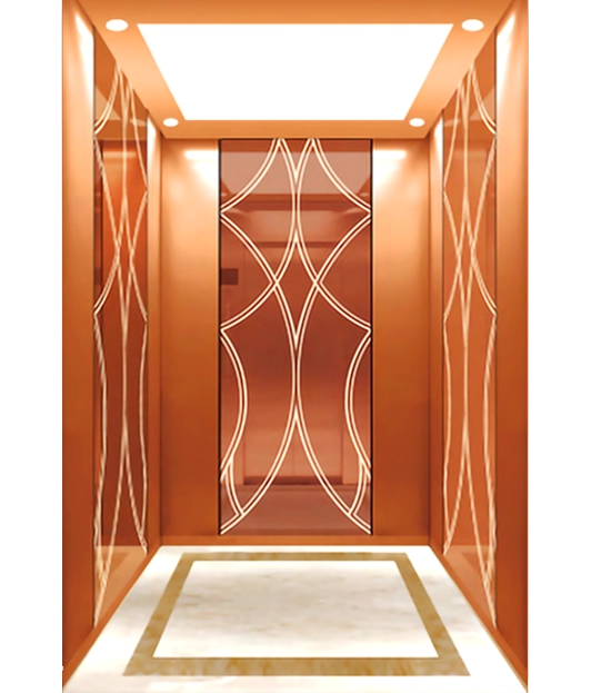 A Rose Golden Passenger Elevator.