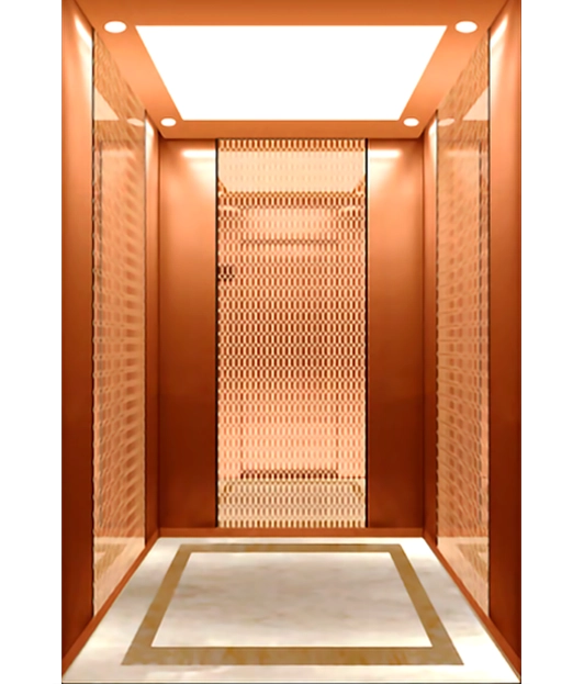 A Premium Rose Golden Passenger Elevator.