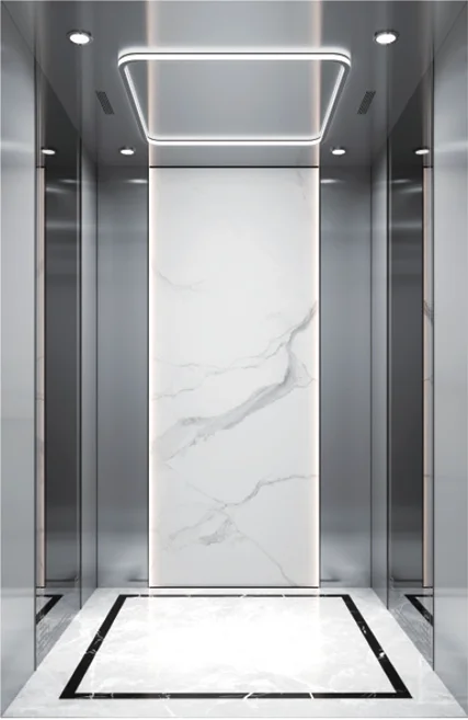 Mirror sandblasted Steel Paneled Passenger Elevator