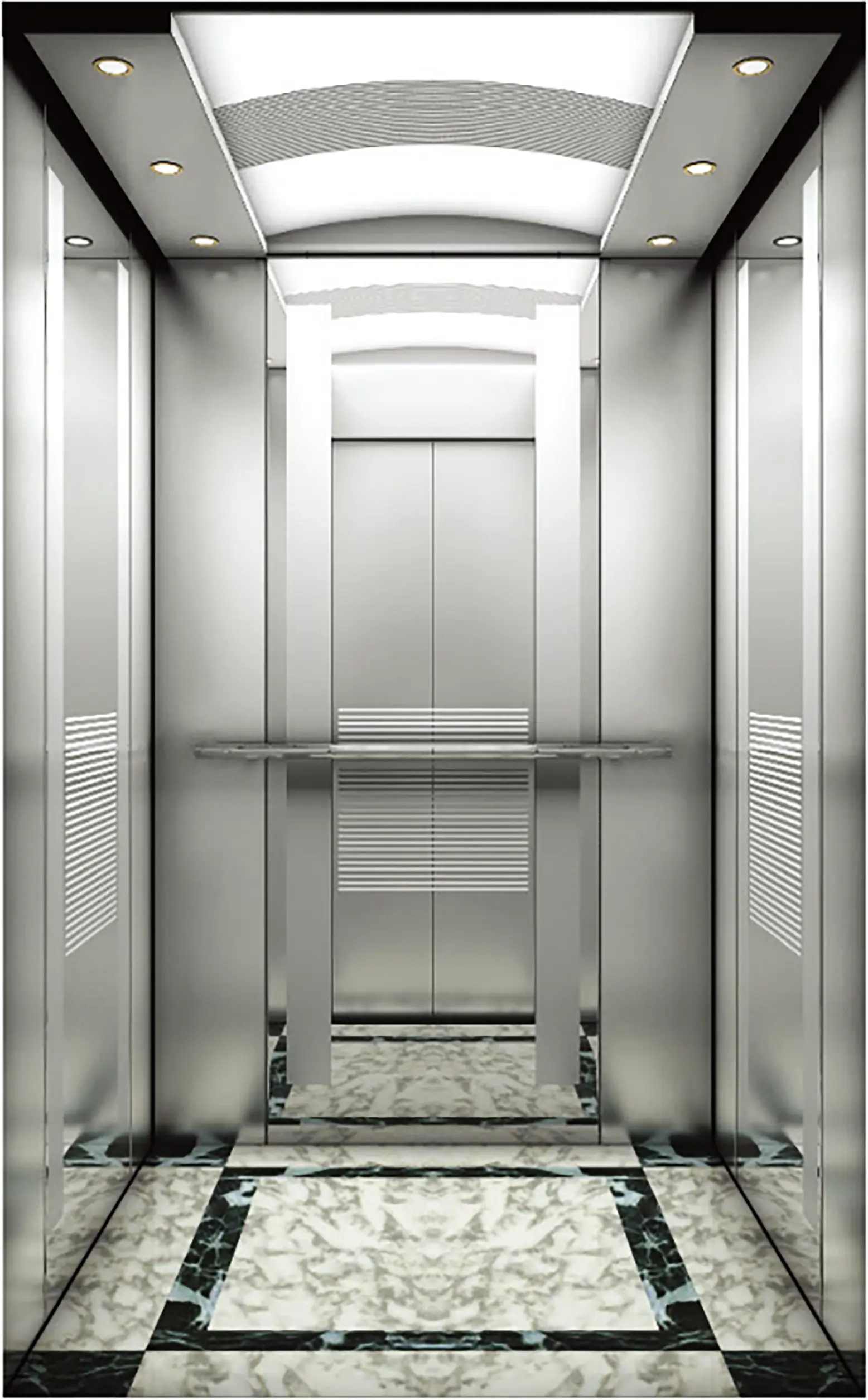 a mirror stainless steel silver color cabin design