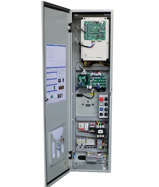 a small control cabinet of elevator